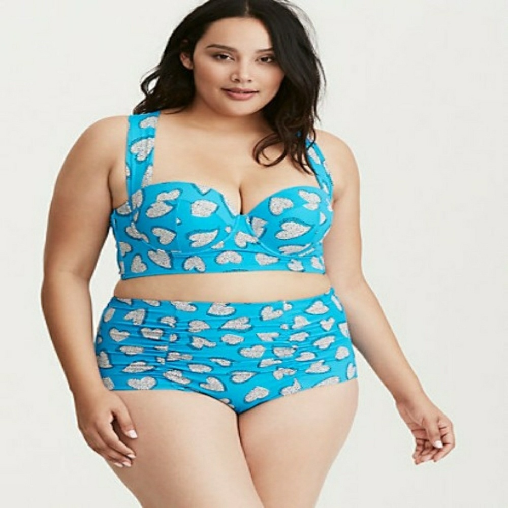 New Heart Print Halter Bikini Top Only